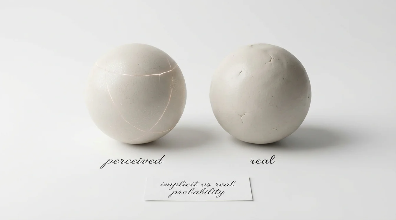 Due oggetti simili affiancati che rappresentano probabilità implicita e reale