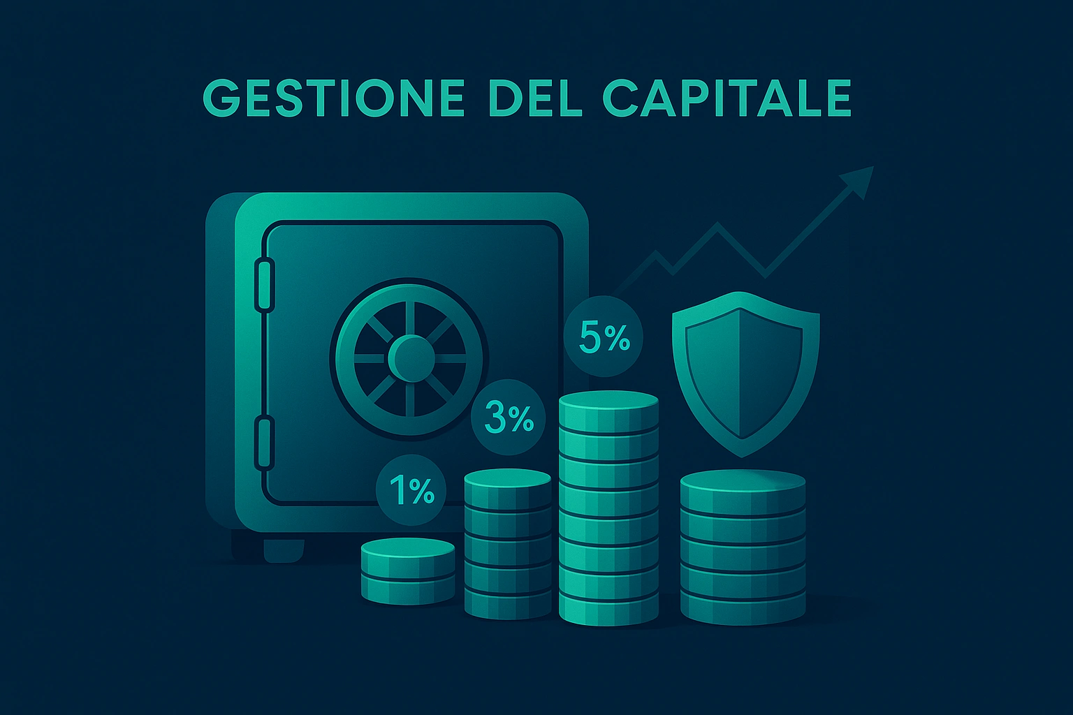Concetto di gestione del bankroll con rappresentazione visiva delle percentuali di stake