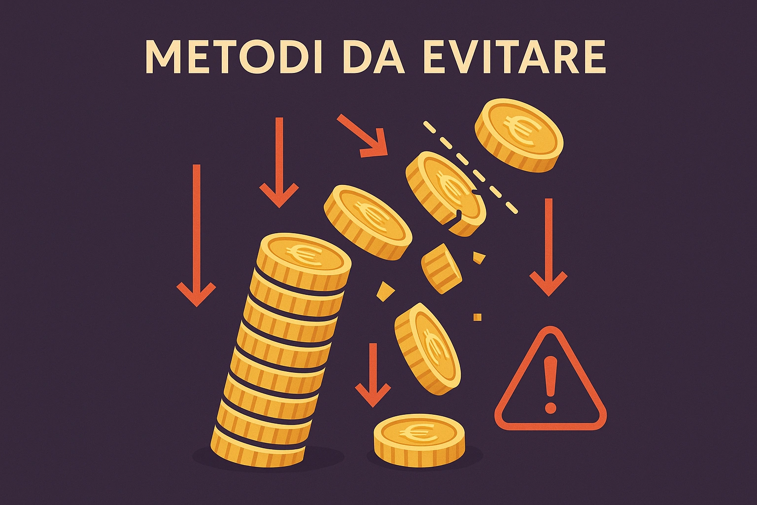 Illustrazione di avvertimento sui rischi della Martingala e sistemi pericolosi nelle scommesse