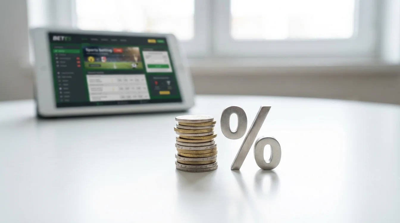 Monete impilate con simbolo percentuale che rappresenta margini