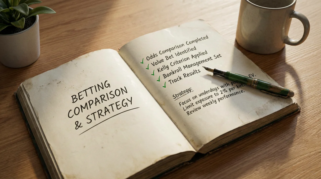 Quaderno con checklist scritta a mano per strategia di comparazione