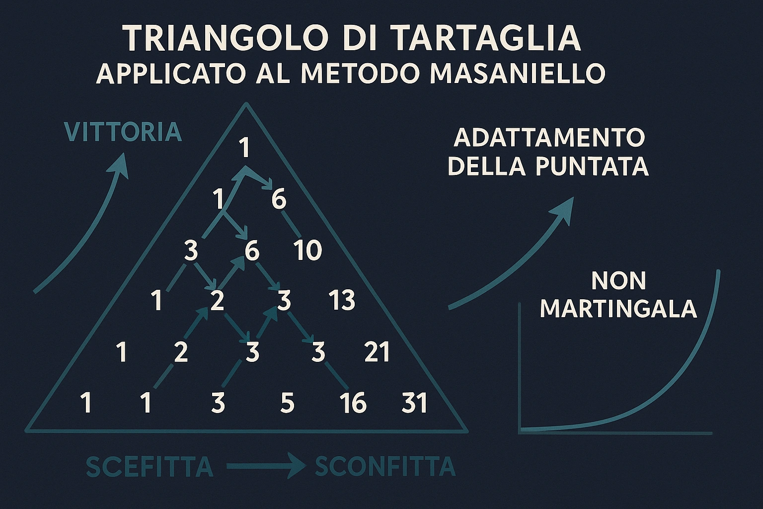 Il triangolo di Tartaglia applicato al metodo Masaniello per il calcolo degli stake